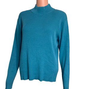 Coldwater Creek XL Blue Turtle Neck Sweater